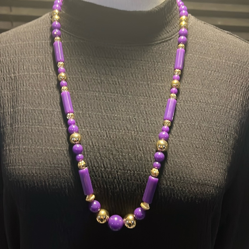 Vintage MCM purple beaded necklace